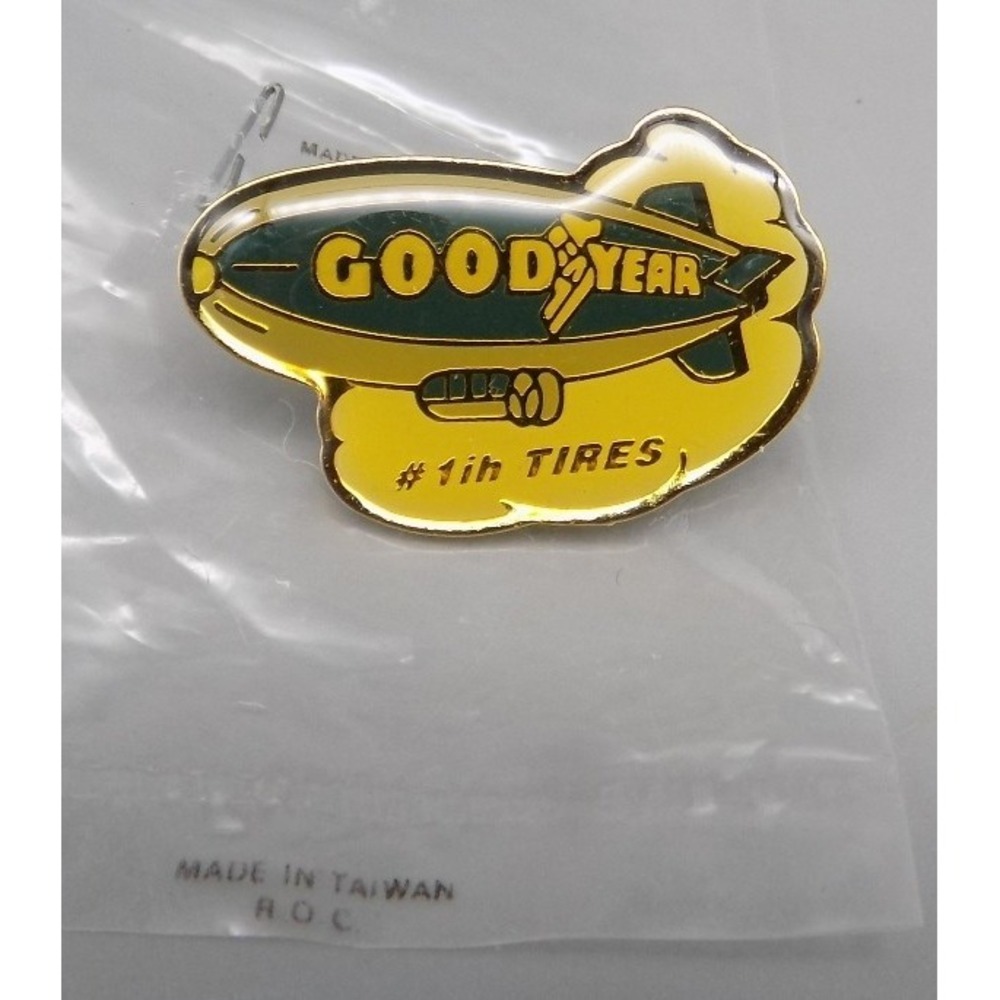 2 Goodyear Blimp Lapel Pins Sealed Original 1990's Pocket Lanyard Employee New